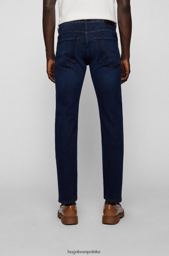 Hugo Boss Ciemnoniebieskie dżinsy slim fit hugo z ciemnoniebieskiego bardzo elastycznego denimu ciemny niebieski R0X0H61413