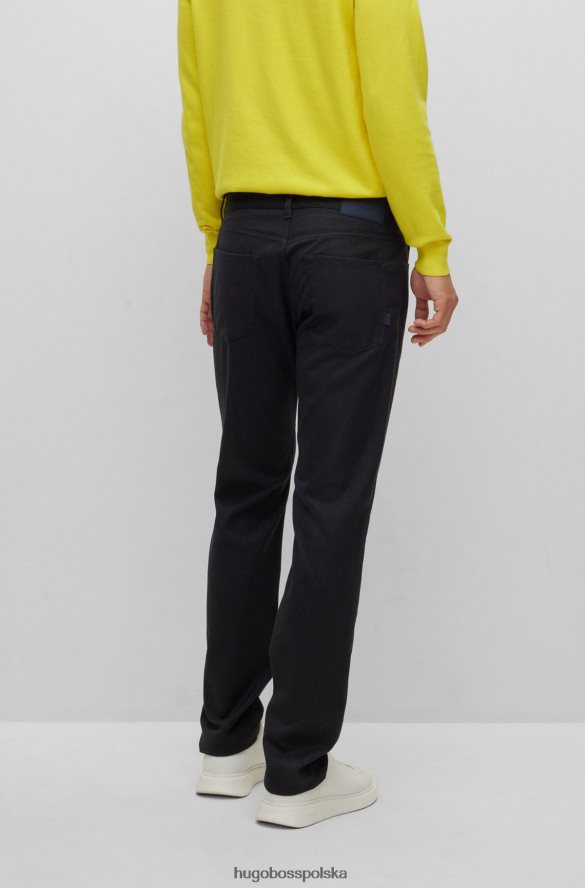 Hugo Boss Ciemnoniebieskie jeansy hugo o regularnym kroju z melanżowego, elastycznego denimu ciemny niebieski R0X0H62640