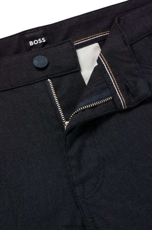 Hugo Boss Ciemnoniebieskie jeansy hugo o regularnym kroju z melanżowego, elastycznego denimu ciemny niebieski R0X0H62640