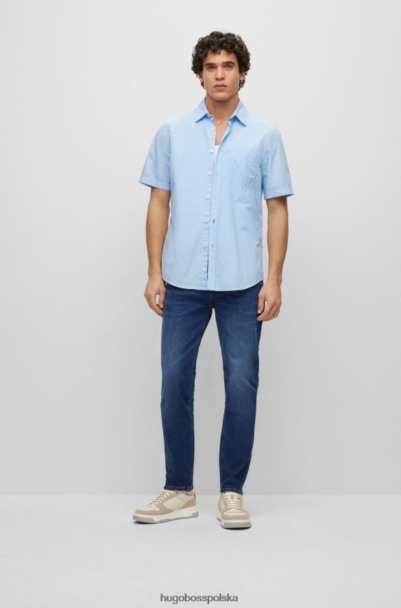 Hugo Boss Ciemnoniebieskie, zwężane dżinsy hugo z ciemnoniebieskiego denimu o najwyższej ruchu ciemny niebieski R0X0H62182