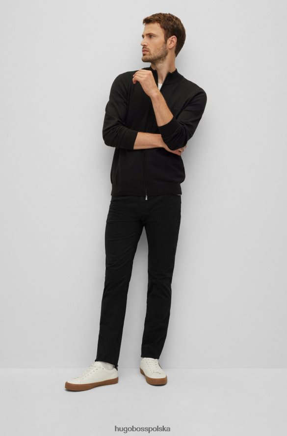 Hugo Boss Czarne jeansy hugo o dopasowanym kroju ze szczotkowanego, elastycznego denimu czarny R0X0H61513