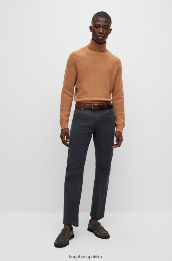 Hugo Boss Czarne jeansy hugo o regularnym kroju z elastycznego denimu o mikrostrukturze czarny R0X0H61292