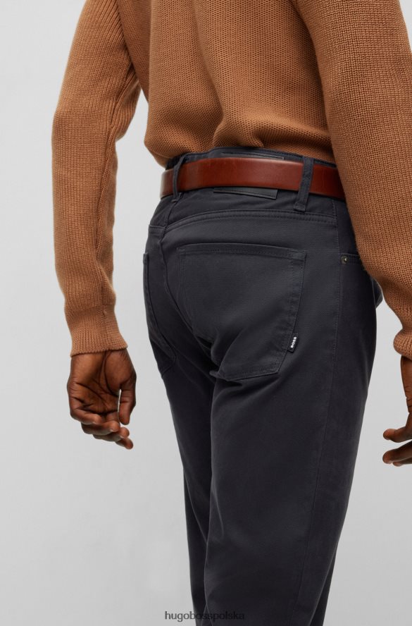 Hugo Boss Czarne jeansy hugo o regularnym kroju z elastycznego denimu o mikrostrukturze czarny R0X0H61292