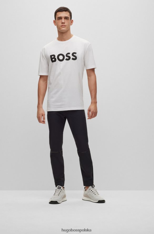 Hugo Boss Czarne, zwężane spodnie dresowe Hugo z ozdobnymi odblaskowymi detalami czarny R0X0H64337