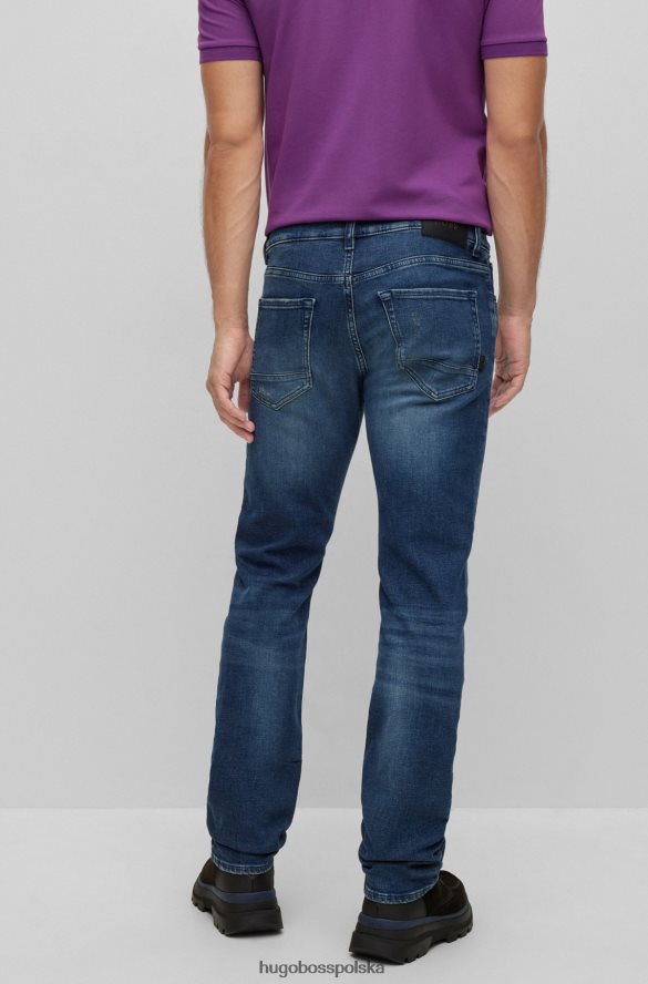 Hugo Boss Dżinsy hugo o regularnym kroju w kolorze granatowym, z wygodnego, elastycznego denimu ciemny niebieski R0X0H61402
