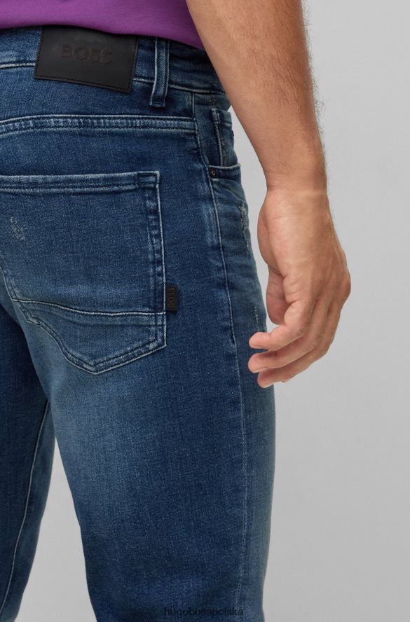 Hugo Boss Dżinsy hugo o regularnym kroju w kolorze granatowym, z wygodnego, elastycznego denimu ciemny niebieski R0X0H61402