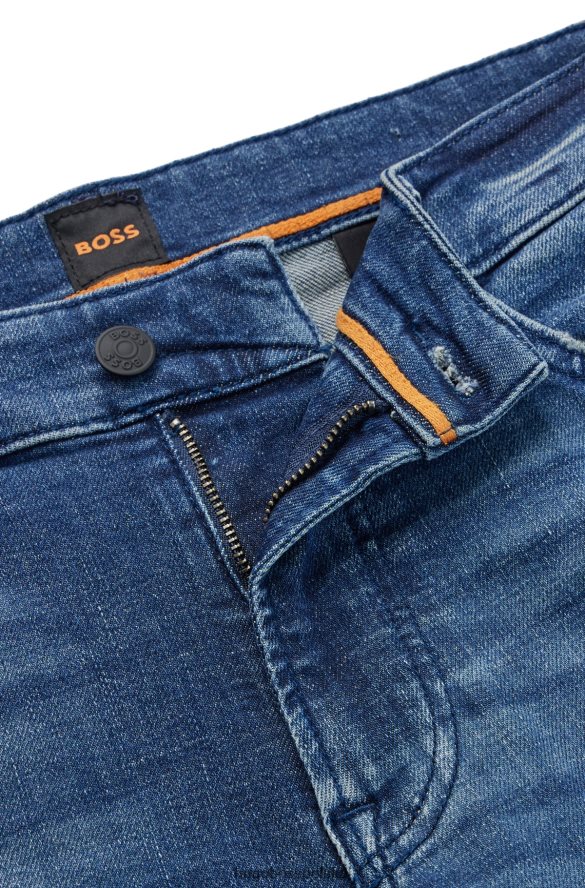 Hugo Boss Dżinsy hugo o regularnym kroju w kolorze granatowym, z wygodnego, elastycznego denimu ciemny niebieski R0X0H61402