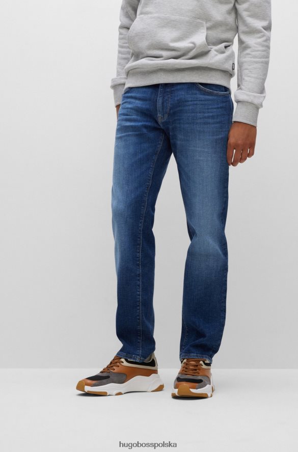 Hugo Boss Dżinsy hugo o regularnym kroju w niebieskim kolorze jeansu o najwyższym ruchu niebieski R0X0H61685