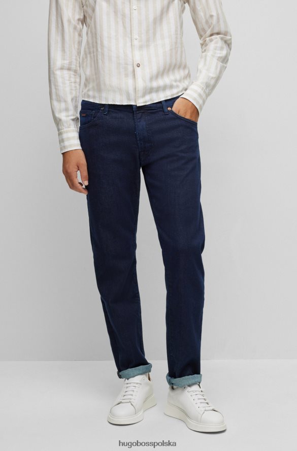 Hugo Boss Dżinsy hugo o regularnym kroju z niebieskiego, wygodnego, elastycznego denimu ciemny niebieski R0X0H61134