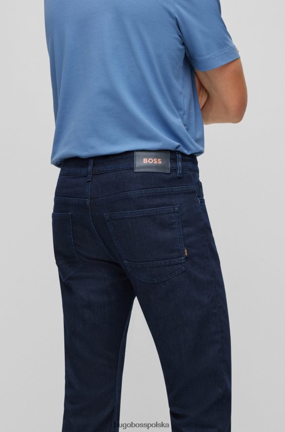 Hugo Boss Dżinsy hugo slim-fit z ciemnoniebieskiego, komfortowego denimu ze stretchem ciemny niebieski R0X0H61288