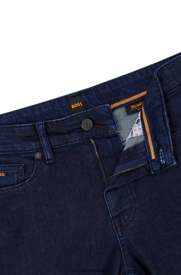 Hugo Boss Dżinsy hugo slim-fit z ciemnoniebieskiego, komfortowego denimu ze stretchem ciemny niebieski R0X0H61288