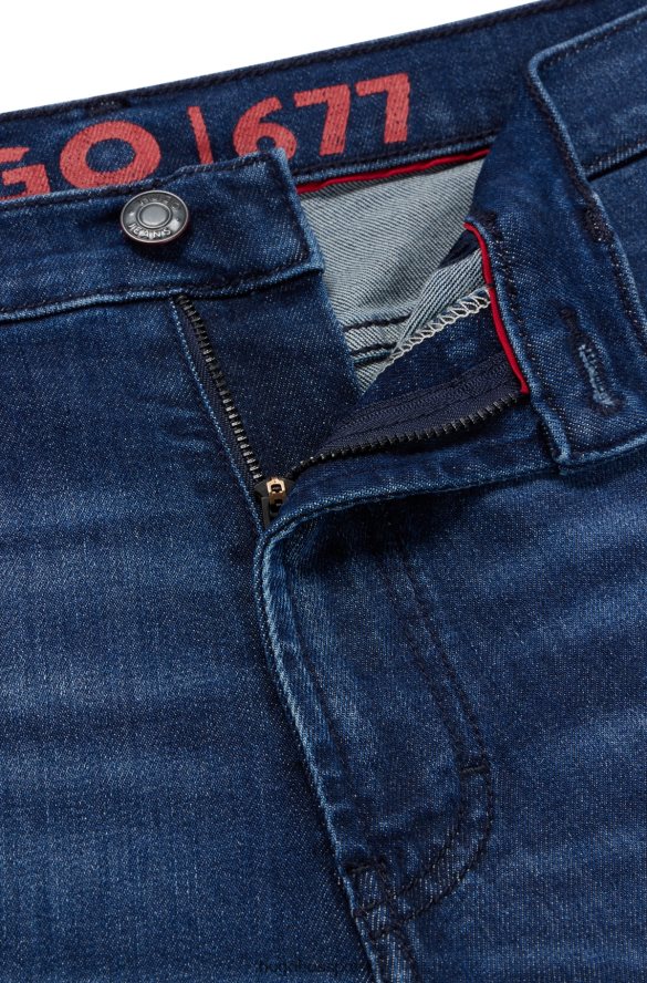 Hugo Boss Dżinsy o regularnym kroju w kolorze niebieskim, komfortowy, elastyczny denim Hugo w kolorze ciemnoniebieskim ciemny niebieski R0X0H62088