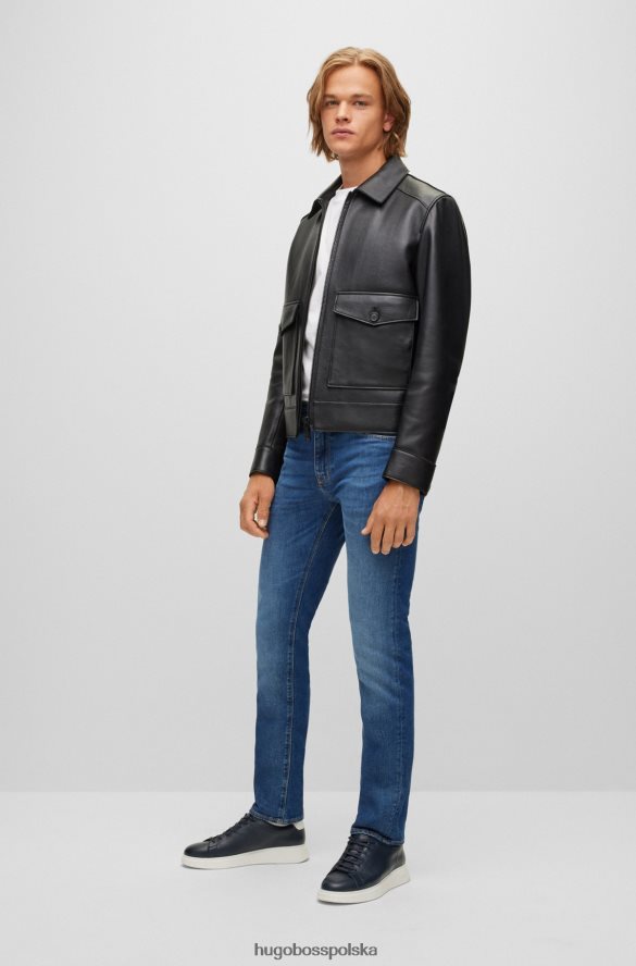 Hugo Boss Dżinsy o regularnym kroju z ciemnoniebieskiego, wygodnego dżinsu hugo ze stretchem ciemny niebieski R0X0H61541