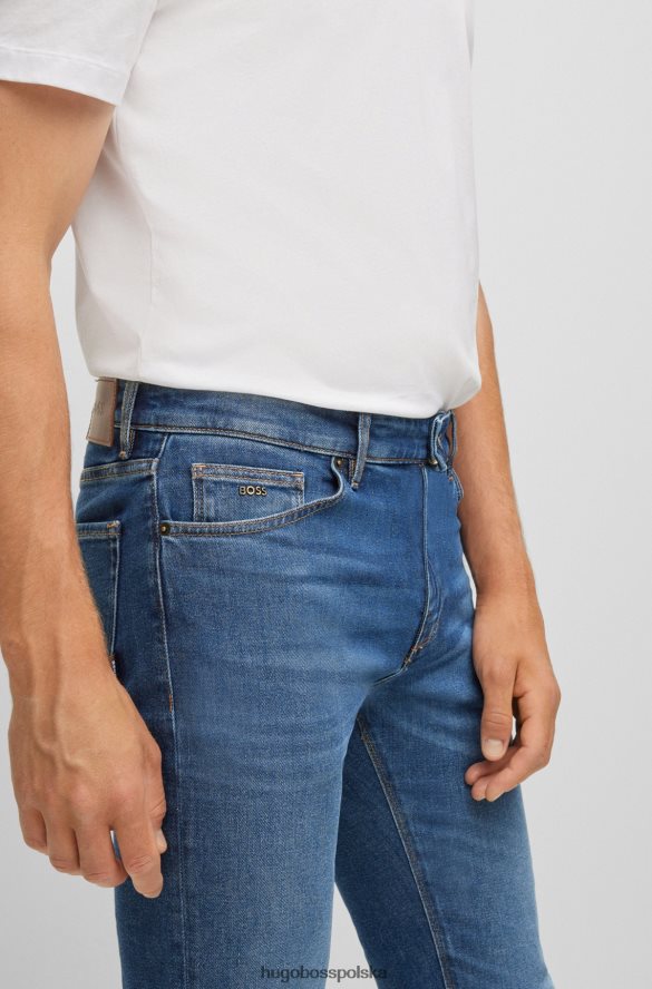 Hugo Boss Dżinsy o regularnym kroju z ciemnoniebieskiego, wygodnego dżinsu hugo ze stretchem ciemny niebieski R0X0H61541
