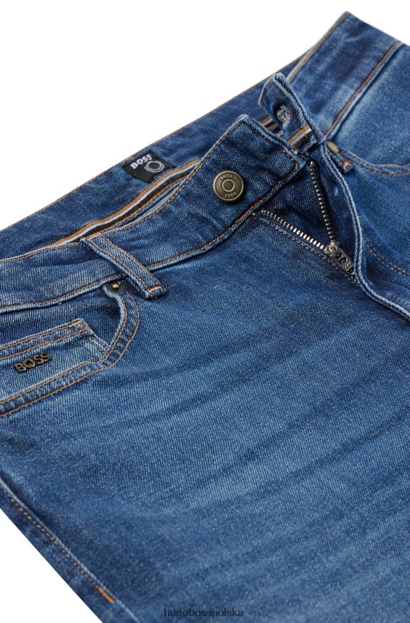 Hugo Boss Dżinsy o regularnym kroju z ciemnoniebieskiego, wygodnego dżinsu hugo ze stretchem ciemny niebieski R0X0H61541