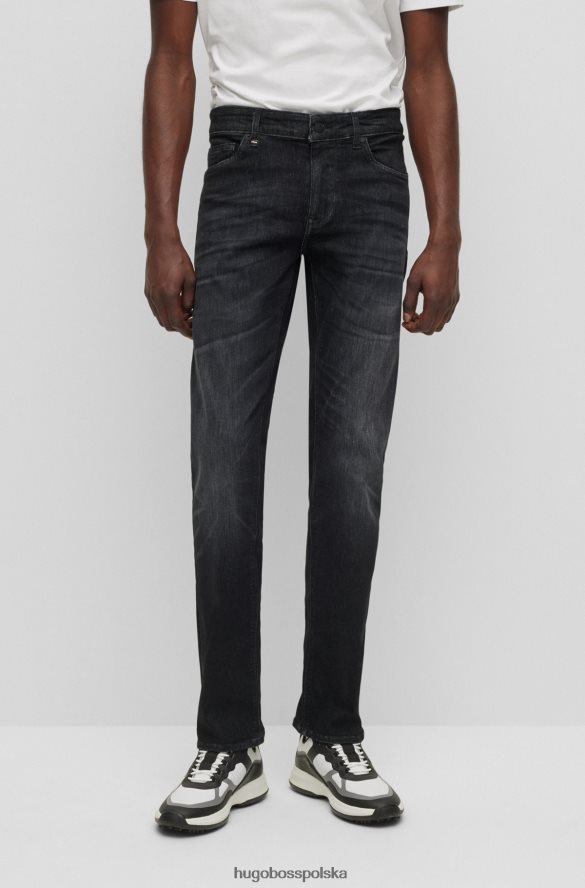 Hugo Boss Dżinsy o regularnym kroju z czarnego, bardzo elastycznego denimu Hugo w kolorze ciemnoszarym ciemno szary R0X0H61161