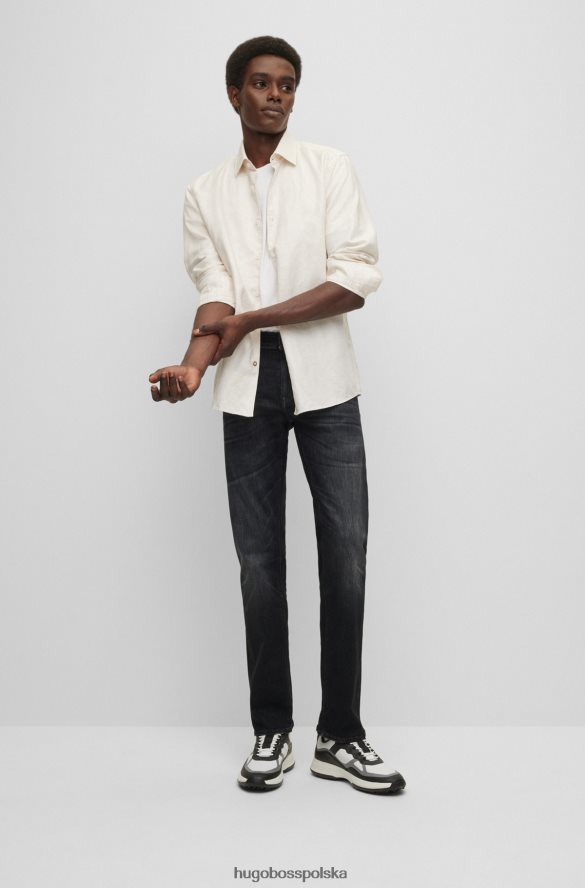 Hugo Boss Dżinsy o regularnym kroju z czarnego, bardzo elastycznego denimu Hugo w kolorze ciemnoszarym ciemno szary R0X0H61161