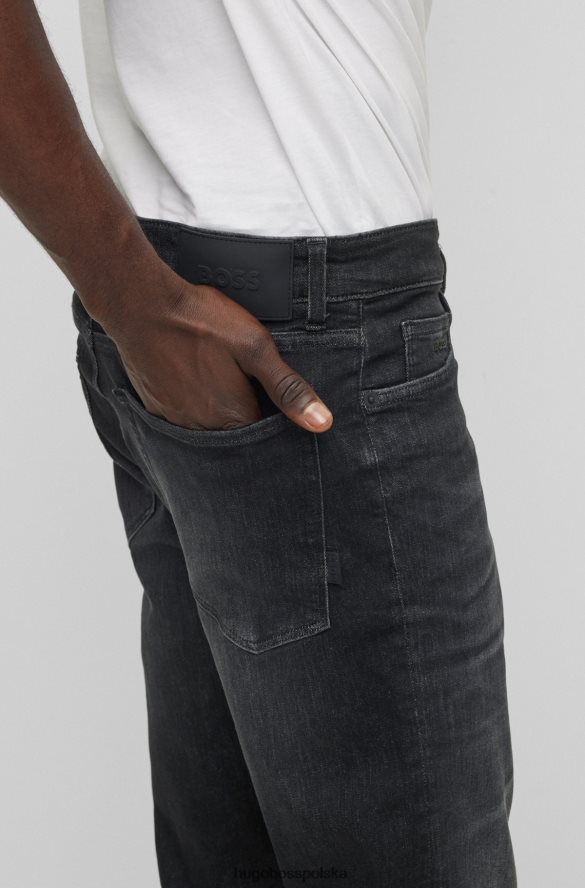 Hugo Boss Dżinsy o regularnym kroju z czarnego, bardzo elastycznego denimu Hugo w kolorze ciemnoszarym ciemno szary R0X0H61161