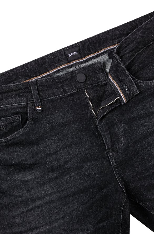 Hugo Boss Dżinsy o regularnym kroju z czarnego, bardzo elastycznego denimu Hugo w kolorze ciemnoszarym ciemno szary R0X0H61161