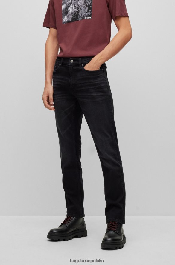 Hugo Boss Dżinsy o regularnym kroju z czarnego, wygodnego, elastycznego denimu Hugo w kolorze ciemnoszarym ciemno szary R0X0H63565