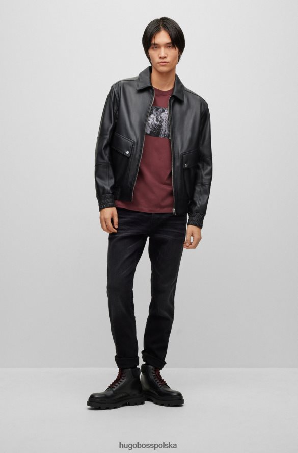 Hugo Boss Dżinsy o regularnym kroju z czarnego, wygodnego, elastycznego denimu Hugo w kolorze ciemnoszarym ciemno szary R0X0H63565