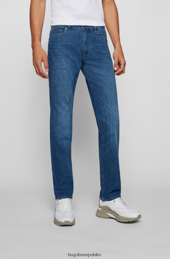 Hugo Boss Dżinsy o regularnym kroju z lekkiego, włoskiego, elastycznego denimu hugo w kolorze niebieskim niebieski R0X0H63008