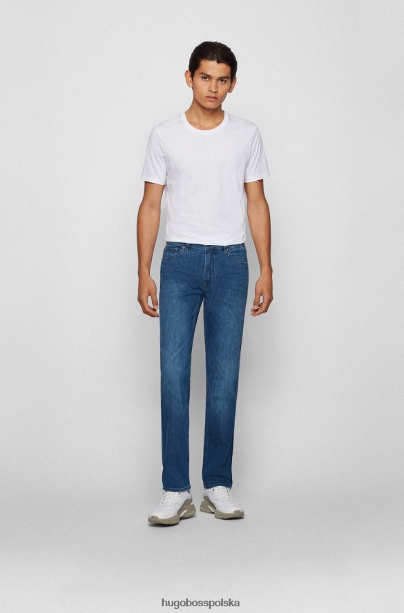 Hugo Boss Dżinsy o regularnym kroju z lekkiego, włoskiego, elastycznego denimu hugo w kolorze niebieskim niebieski R0X0H63008