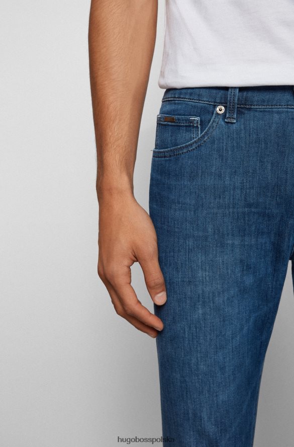 Hugo Boss Dżinsy o regularnym kroju z lekkiego, włoskiego, elastycznego denimu hugo w kolorze niebieskim niebieski R0X0H63008