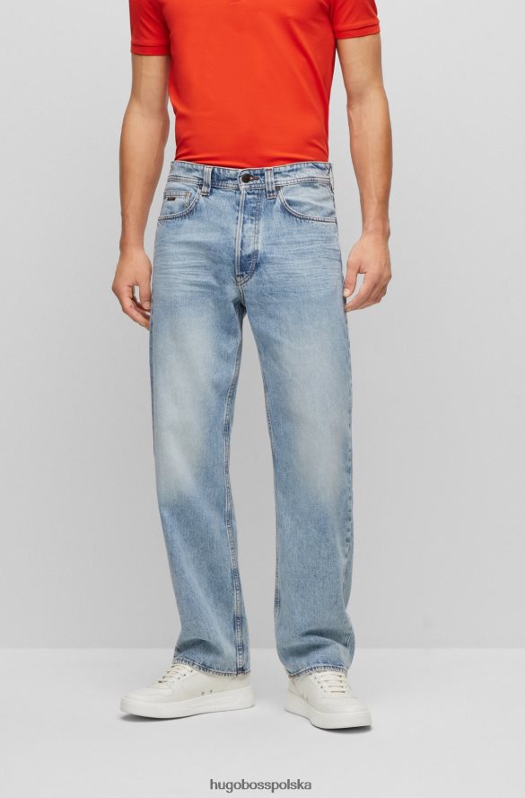 Hugo Boss Dżinsy o swobodnym kroju w kolorze stonewashed blue denim hugo jasnoniebieski jasny niebieski R0X0H63591