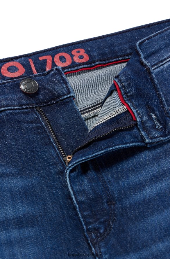 Hugo Boss Dżinsy slim-fit w kolorze niebieskim, komfortowy, elastyczny denim Hugo w kolorze ciemnoniebieskim ciemny niebieski R0X0H62878