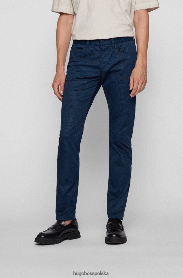 Hugo Boss Dżinsy slim-fit z drukowanego, elastycznego denimu w kolorze ciemnoniebieskim hugo ciemny niebieski R0X0H63501