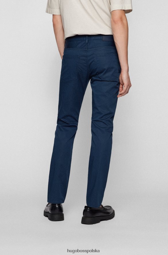 Hugo Boss Dżinsy slim-fit z drukowanego, elastycznego denimu w kolorze ciemnoniebieskim hugo ciemny niebieski R0X0H63501