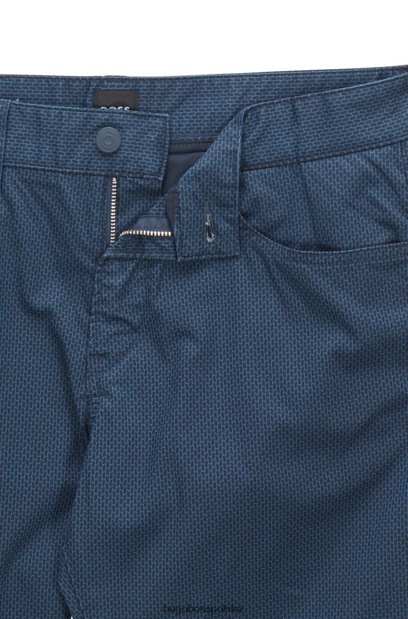 Hugo Boss Dżinsy slim-fit z drukowanego, elastycznego denimu w kolorze ciemnoniebieskim hugo ciemny niebieski R0X0H63501