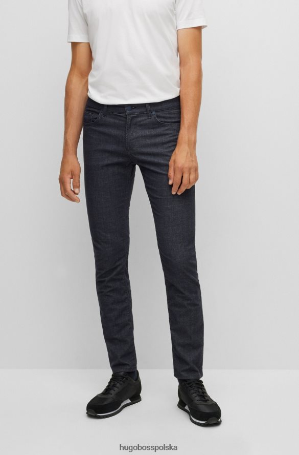 Hugo Boss Dżinsy slim-fit z efektem melanżu i elastycznym denimem hugo w kolorze ciemnoniebieskim ciemny niebieski R0X0H61447