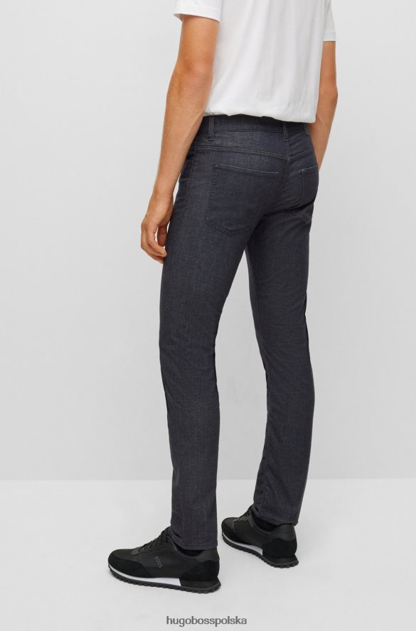 Hugo Boss Dżinsy slim-fit z efektem melanżu i elastycznym denimem hugo w kolorze ciemnoniebieskim ciemny niebieski R0X0H61447