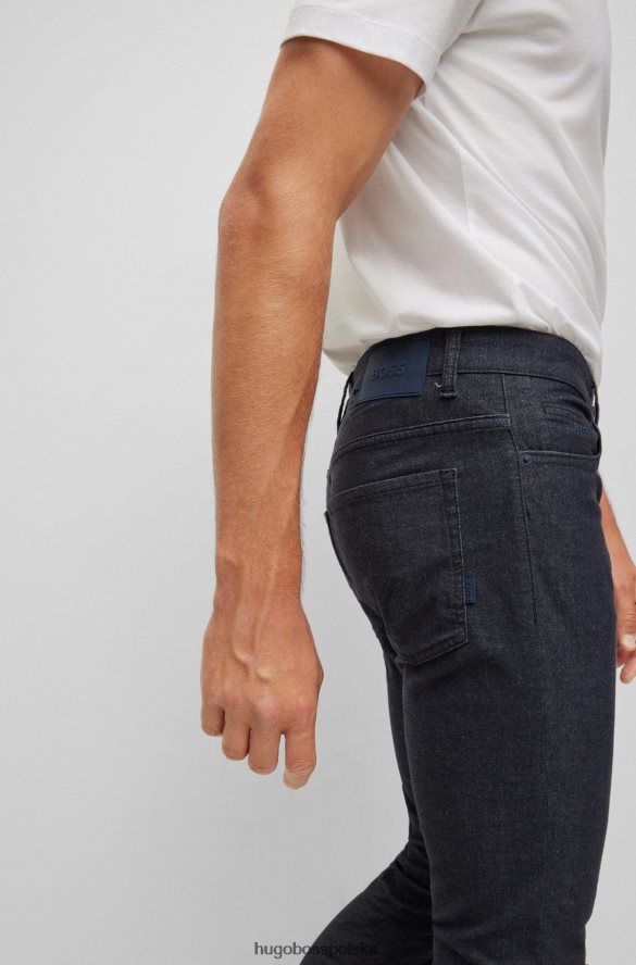 Hugo Boss Dżinsy slim-fit z efektem melanżu i elastycznym denimem hugo w kolorze ciemnoniebieskim ciemny niebieski R0X0H61447