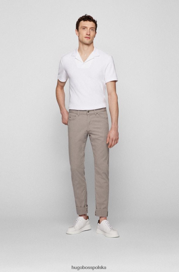 Hugo Boss Dżinsy slim-fit z mikrostrukturyzowanego, elastycznego denimu w kolorze jasnobeżowym hugo jasny beż R0X0H62278
