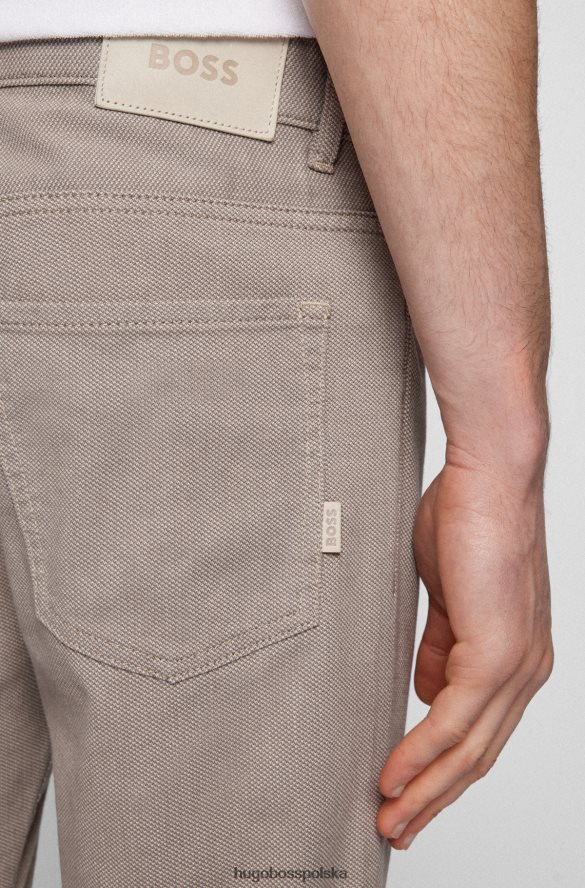 Hugo Boss Dżinsy slim-fit z mikrostrukturyzowanego, elastycznego denimu w kolorze jasnobeżowym hugo jasny beż R0X0H62278