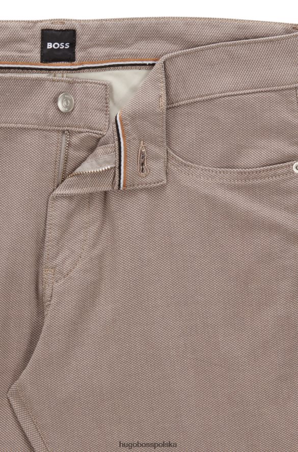 Hugo Boss Dżinsy slim-fit z mikrostrukturyzowanego, elastycznego denimu w kolorze jasnobeżowym hugo jasny beż R0X0H62278