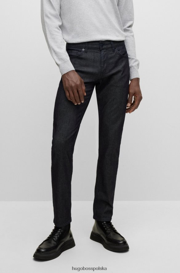 Hugo Boss Dżinsy slim-fit z wygodnego, elastycznego denimu z ciemnoniebieskim kaszmirem hugo ciemny niebieski R0X0H63995