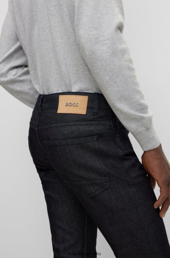 Hugo Boss Dżinsy slim-fit z wygodnego, elastycznego denimu z ciemnoniebieskim kaszmirem hugo ciemny niebieski R0X0H63995