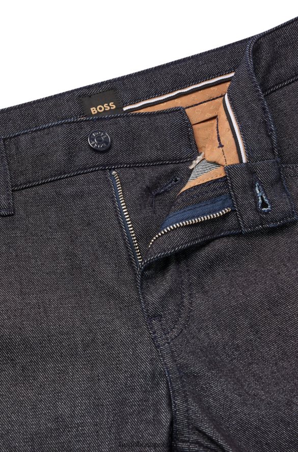 Hugo Boss Dżinsy slim-fit z wygodnego, elastycznego denimu z ciemnoniebieskim kaszmirem hugo ciemny niebieski R0X0H63995