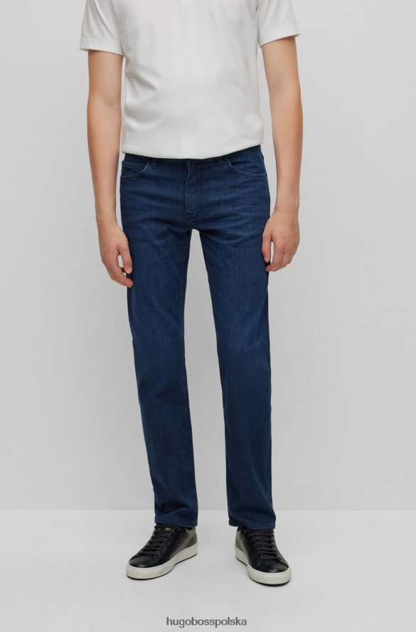 Hugo Boss Jeansy hugo o regularnym kroju z bardzo miękkiego niebieskiego włoskiego denimu w kolorze ciemnoniebieskim ciemny niebieski R0X0H61593