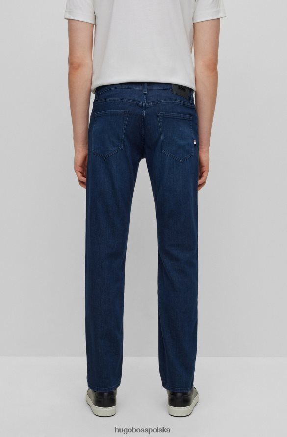 Hugo Boss Jeansy hugo o regularnym kroju z bardzo miękkiego niebieskiego włoskiego denimu w kolorze ciemnoniebieskim ciemny niebieski R0X0H61593
