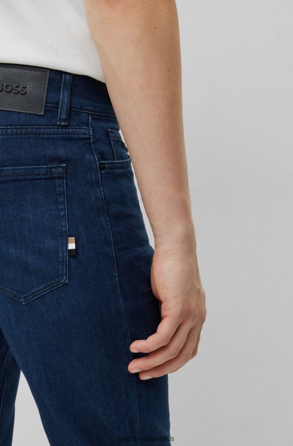 Hugo Boss Jeansy hugo o regularnym kroju z bardzo miękkiego niebieskiego włoskiego denimu w kolorze ciemnoniebieskim ciemny niebieski R0X0H61593