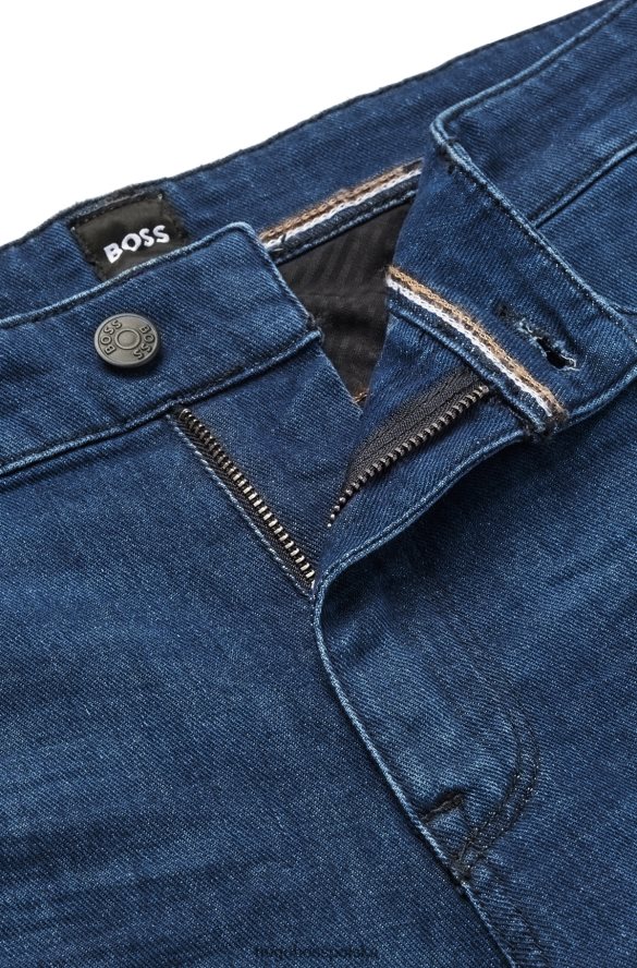 Hugo Boss Jeansy hugo o regularnym kroju z bardzo miękkiego niebieskiego włoskiego denimu w kolorze ciemnoniebieskim ciemny niebieski R0X0H61593