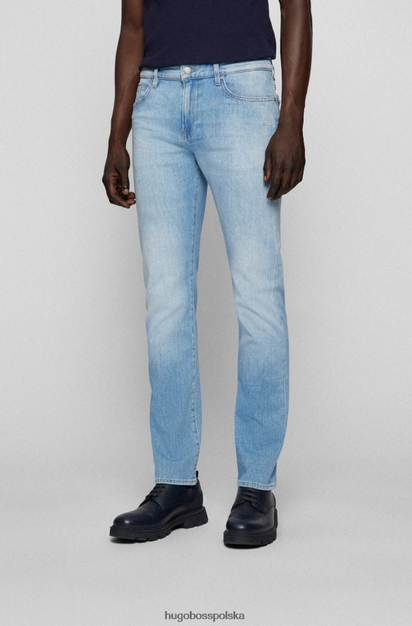 Hugo Boss Jeansy hugo slim-fit w kolorze jasnoniebieskiego włoskiego denimu z domieszką kaszmiru jasny niebieski R0X0H63460