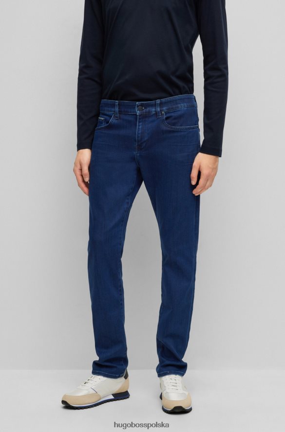 Hugo Boss Jeansy hugo slim fit w kolorze niebieskiego, satynowego denimu w kolorze ciemnoniebieskim ciemny niebieski R0X0H61092