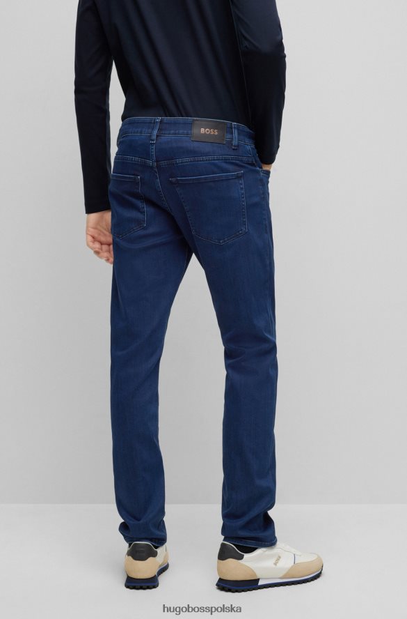 Hugo Boss Jeansy hugo slim fit w kolorze niebieskiego, satynowego denimu w kolorze ciemnoniebieskim ciemny niebieski R0X0H61092