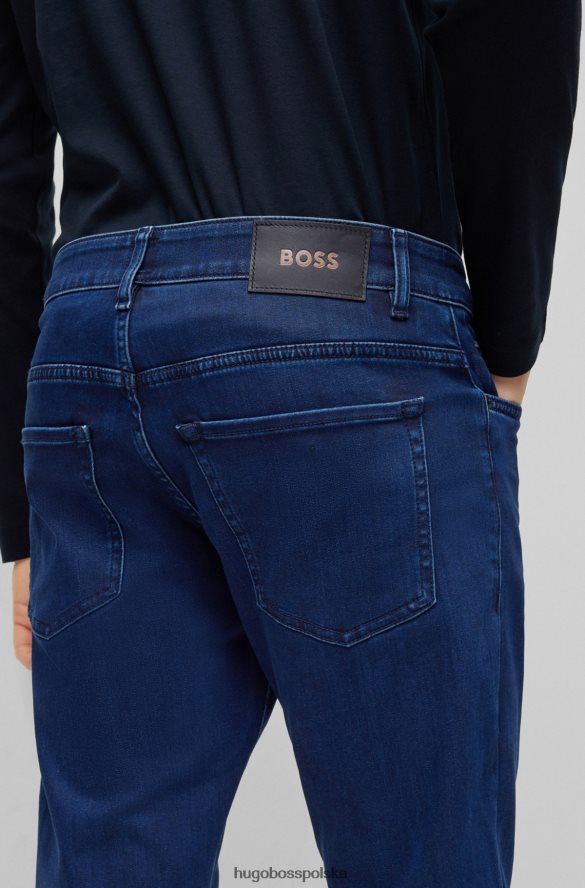 Hugo Boss Jeansy hugo slim fit w kolorze niebieskiego, satynowego denimu w kolorze ciemnoniebieskim ciemny niebieski R0X0H61092